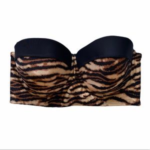 Rampage Animal Print Strapless Bikini Swim Top